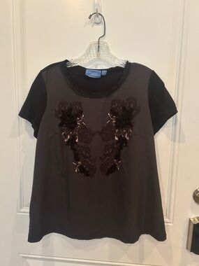 SIMPLY VERA black blouse short sleeve shirt